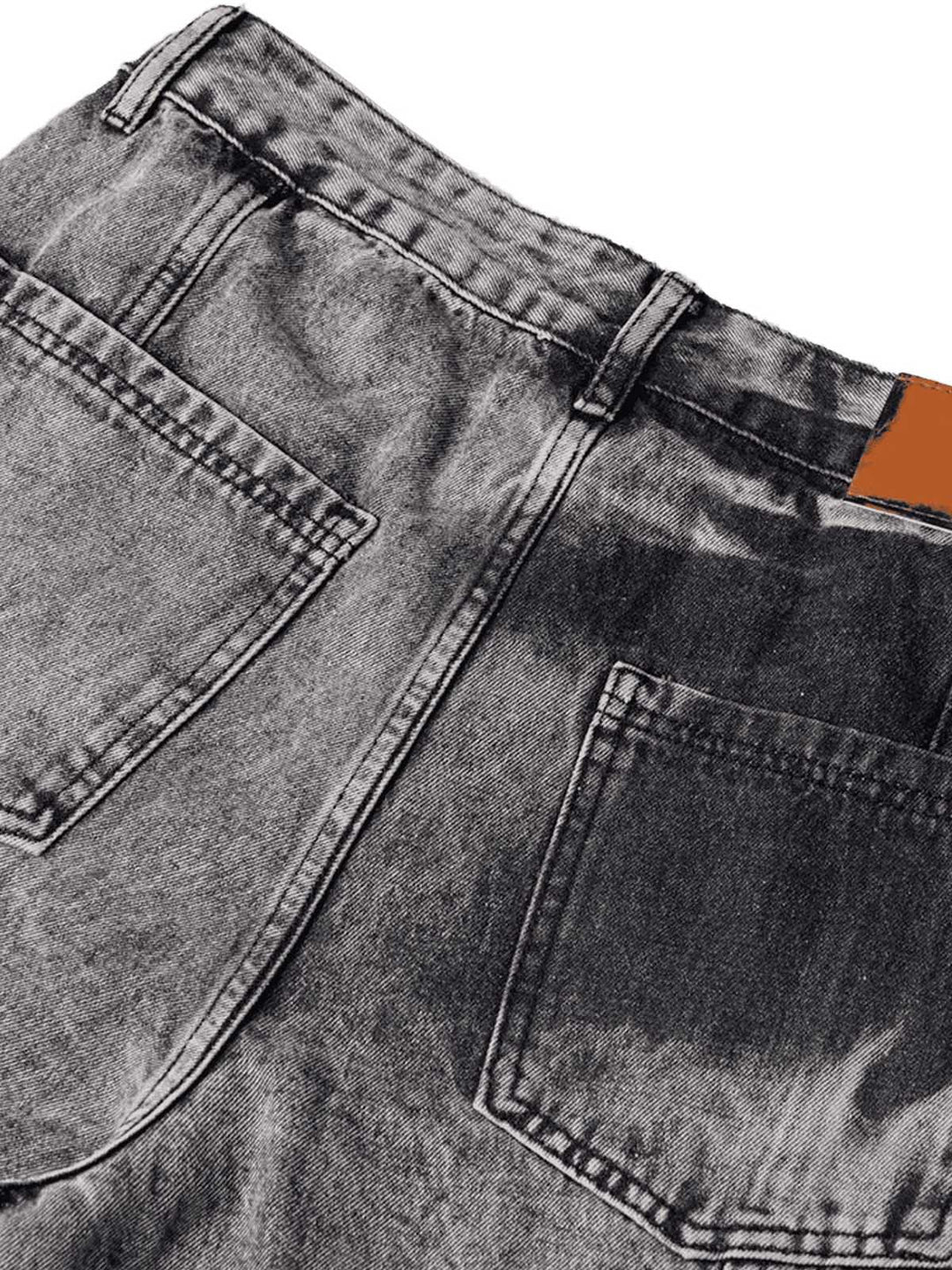 High Street Washed Distressed Work Jeans - 2163