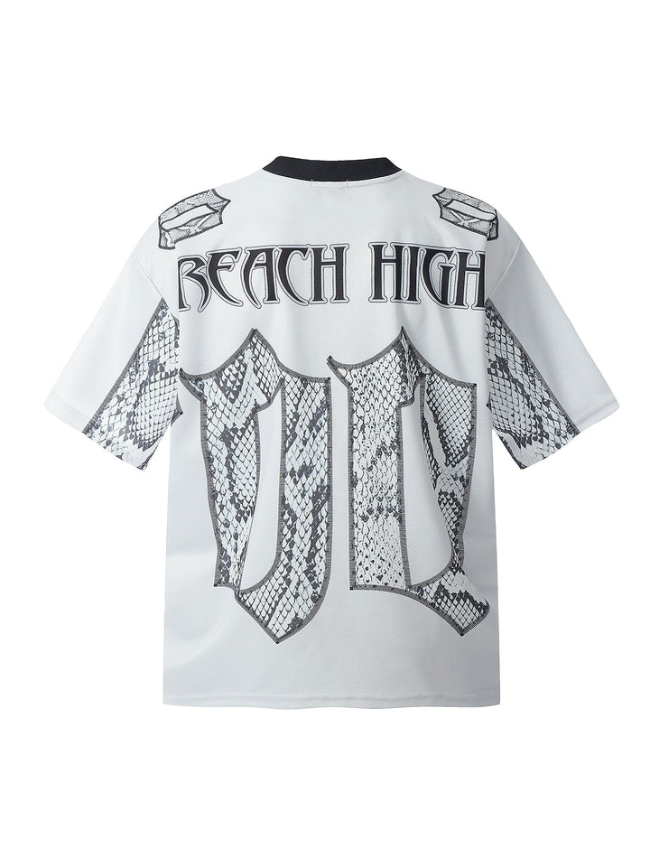 Jersey Style Snake Print T-Shirt - 2418