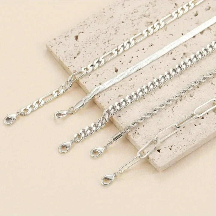 Minimalistic Stack Cuban Bracelets Women - MyGarments